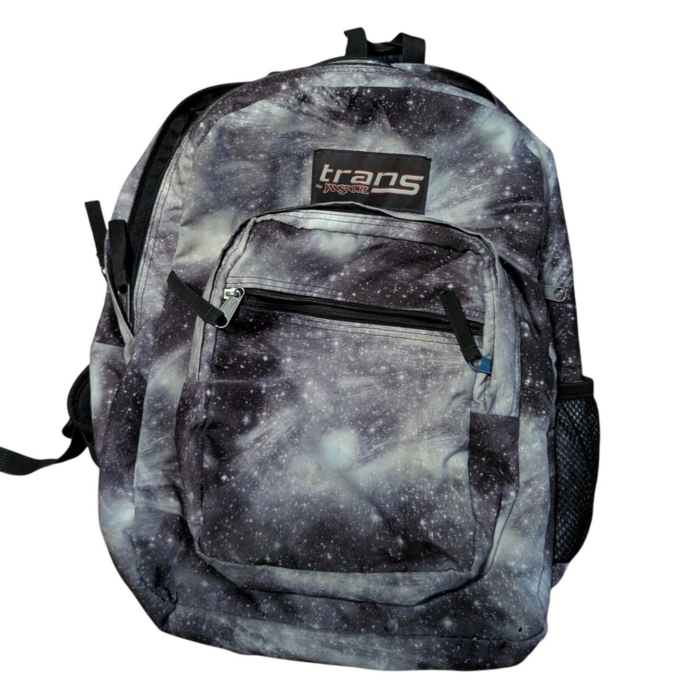 Trans by JanSport Galaxy Print Backpack Black Grey Star Space School Bag